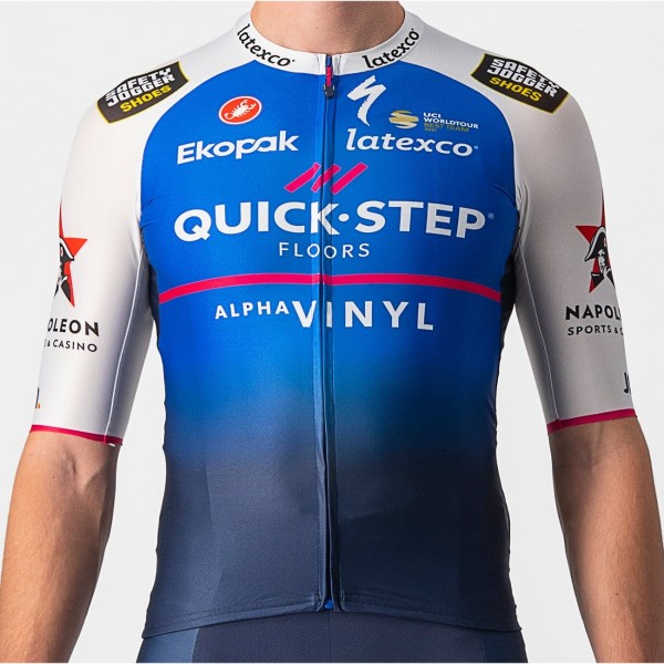 Quick Step-Alpha Vinyl 2022 Aero Race 6.1 Radtrikot kurzarm (langer RV)-Radsport-Profi-Team