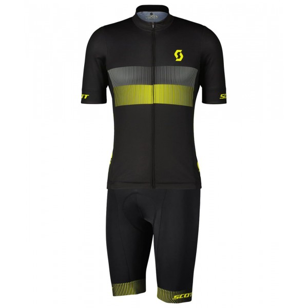 RC TEAM 10 Radsport-Set (Kurzarmtrikot+Trägerhose) schwarz/gelb