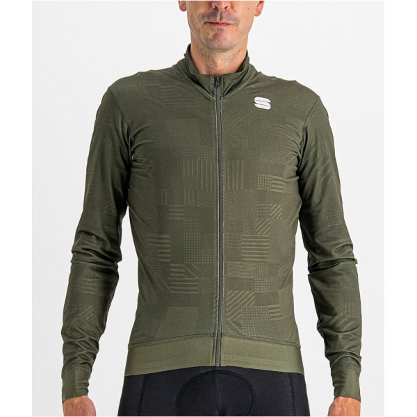 LOOM THERMAL JERSEY Radtrikot langarm grün