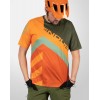 Singletrack Print Tee LTD Radtrikot kurzarm MTB/Freeride orange/olivgrün