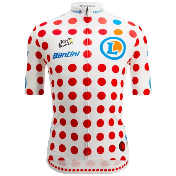 Tour de France 2023 gepunktetes Trikot (maillot pois, Bergtrikot) Radtrikot kurzarm