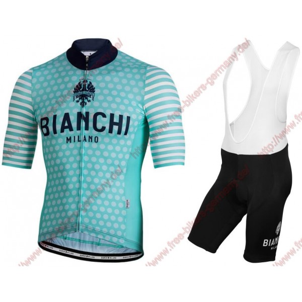 Profiteams BIANCHI MILANO Davoli Radbekleidung Satz Trikot Kurzarm+Trägerhosen Se