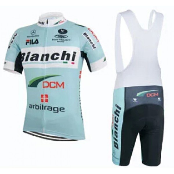 2015 Bianchi DCM Fahrradbekleidung Satz Fahrradtrikot Kurzarm Trikot und Kurz Trägerhose