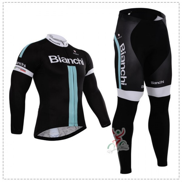 2015 Bianchi Fahrradbekleidung Radtrikot Satz Langarm und Lange Fahrradhose