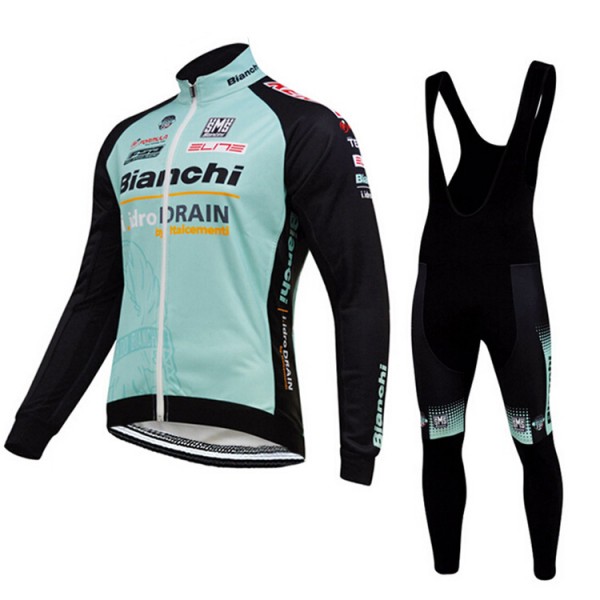 2015 BIANCHI IDRO DRAIN Fahrradbekleidung Radtrikot Satz Langarm und Lange Trägerhose