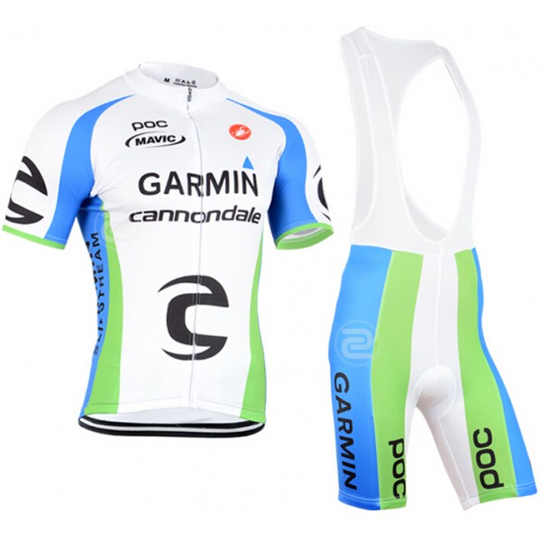 2015 Garmin Cannondale Fahrradbekleidung Satz Fahrradtrikot Kurzarm Trikot und Kurz Trägerhose