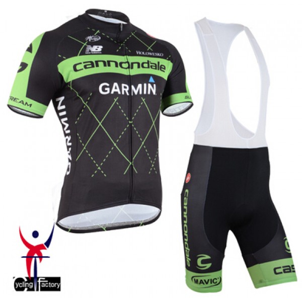 2015 Cannondale Garmin Radtrikot Kurzarm schwarz und Kurz Trägerhose