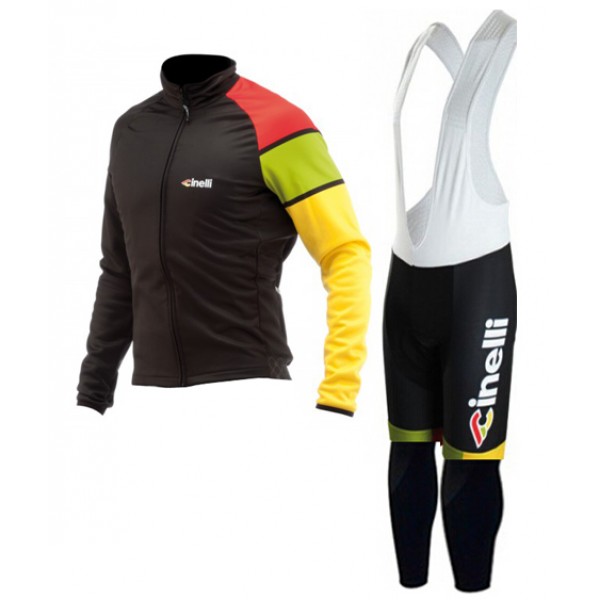 2015 Cinelli Fahrradbekleidung Radtrikot Satz Langarm und Lange Trägerhose