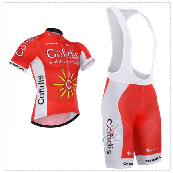 2015 Cofidis Fahrradbekleidung Satz Fahrradtrikot Kurzarm Trikot und Kurz Trägerhose