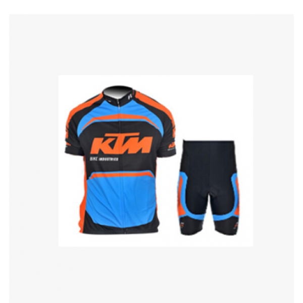 2015 KTM Proteam Blau Schwarz Radbekleidung Radtrikot Kurzarm und Fahrradhosen Kurz