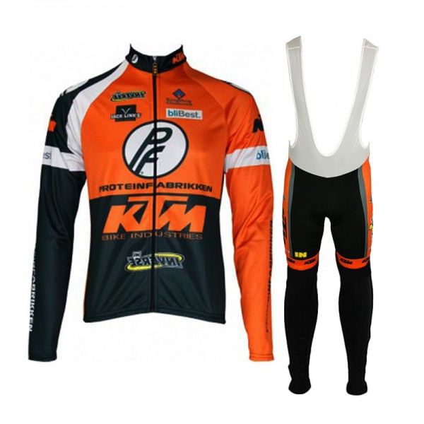2015 ktm latr Fahrradbekleidung Radtrikot Satz Langarm und Lange Trägerhose