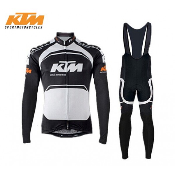 2015 KTM Fahrradbekleidung Radtrikot Satz Langarm und Lange Trägerhose