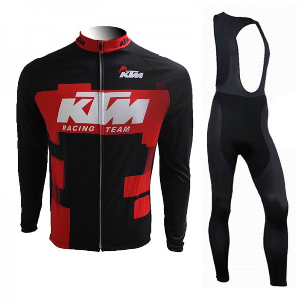2015 KTM Fahrradbekleidung Radtrikot Satz Langarm und Lange Trägerhose