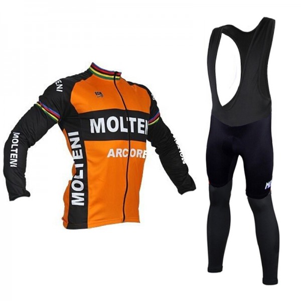 2015 MOLTENI RETRO Long Fahrradbekleidung Radtrikot Satz Langarm und Lange Trägerhose