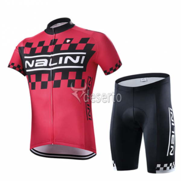 2015 Nalini Racing-Drapeau Rot Radtrikot Kurzarm und Kurz Radhose