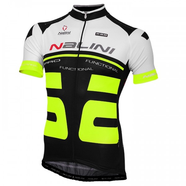 2015 Nalini Bao Weiß-Schwarz Fluo Radtrikot Kurzarm
