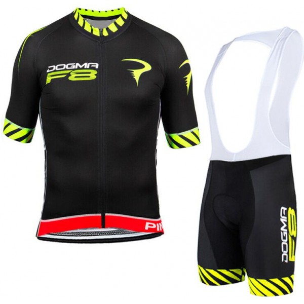 2015 Pinarello F8 Gelb Fahrradbekleidung Satz Fahrradtrikot Kurzarm Trikot und Kurz Trägerhose