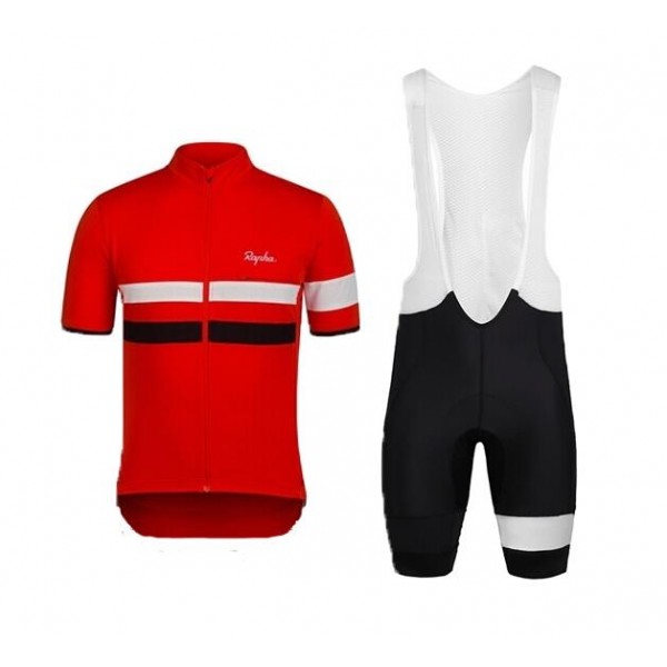 2015 Rapha Rote Fahrradbekleidung Satz Fahrradtrikot Kurzarm Trikot und Kurz Trägerhose