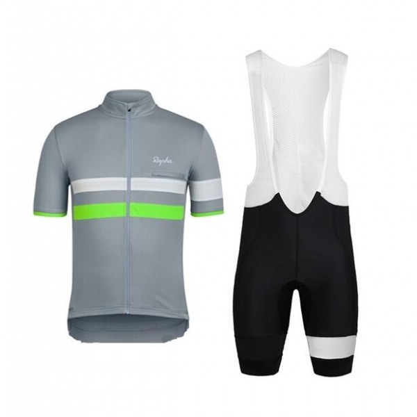 2015 Rapha Gris Fahrradbekleidung Satz Fahrradtrikot Kurzarm Trikot und Kurz Trägerhose