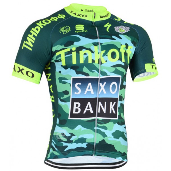 2015 Tinkoff Saxo Bank Camouflage Radtrikot Kurzarm