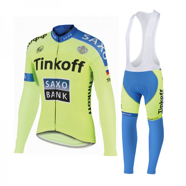 2015 Saxo bank Tionkff Fahrradbekleidung Radtrikot Satz Langarm und Lange Trägerhose