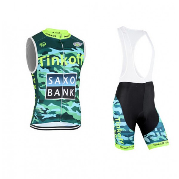 2015 Tinkoff Saxo Bank Camouflage ärmelloses Trikot und Kurz Trägerhose
