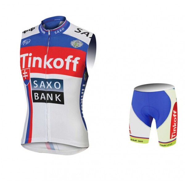 2015 Saxo bank Tionkff blau ärmelloses Trikot und Kurz Radhose