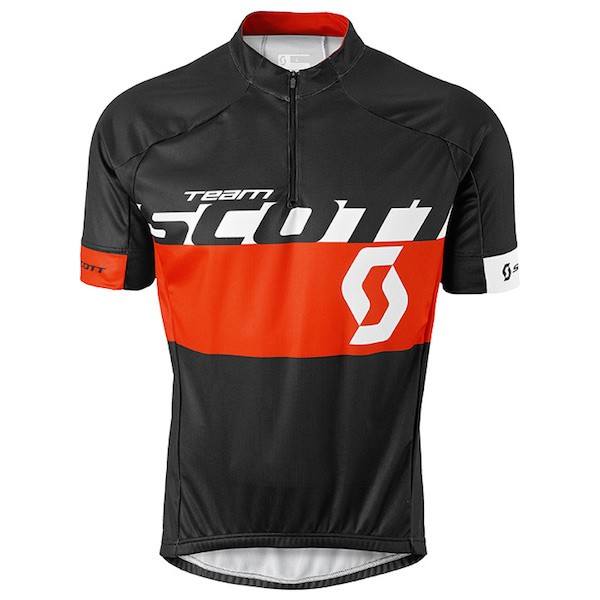 2015 Proteam Scott Weiß-Schwarz-Rot Radtrikot Kurzarm