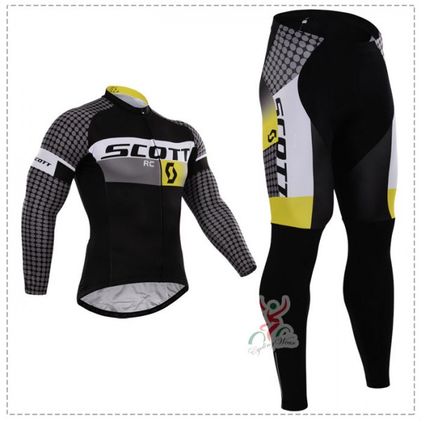2015 Scott Fahrradbekleidung Radtrikot Satz Langarm und Lange Fahrradhose