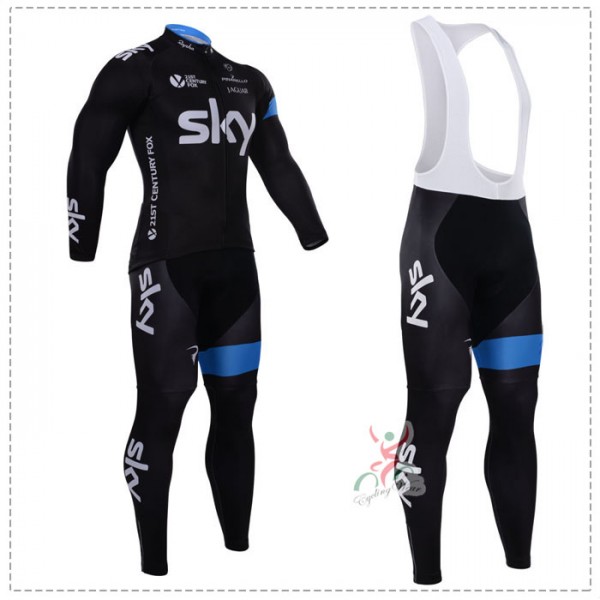 2015 SKY Fahrradbekleidung Radtrikot Satz Langarm und Lange Trägerhose