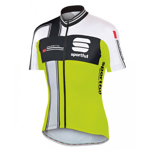 2015 Sportful Schwarz Weiß Grün Radtrikot Kurzarm