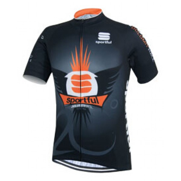 2015 Sportful orange Schwarz Radtrikot Kurzarm