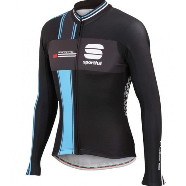 2015 Sportful Gruppetto LS Rood Fahrradtrikot Langarm Noir