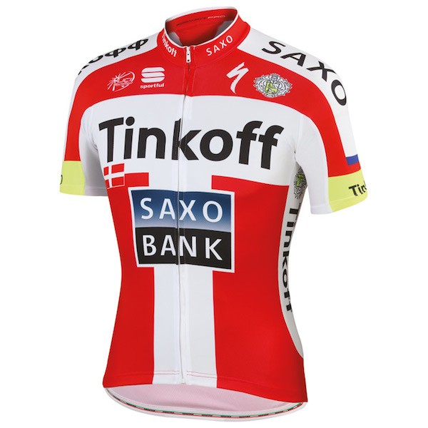 2015 Tinkoff-Saxo Bank Champion danoise Radtrikot Kurzarm