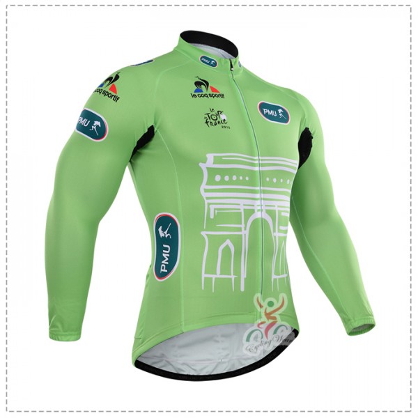 2015 Tour de France Fahrradtrikot Langarm vert
