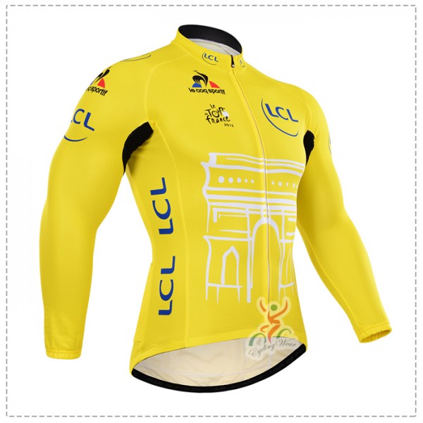 2015 Tour de France Fahrradtrikot Langarm jaune