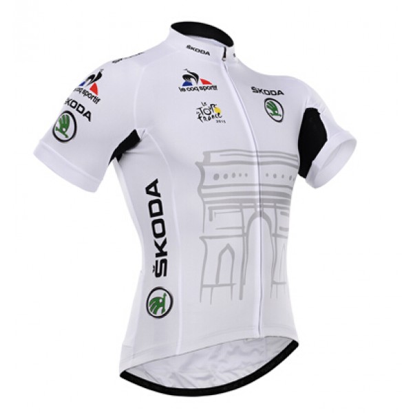 2015 Tour De France Radtrikot Kurzarm Weiß