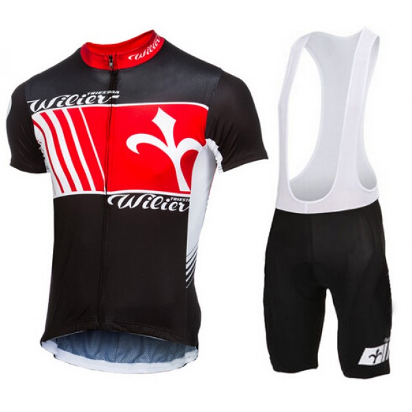 WILIER 2015 schwarz rot Fahrradbekleidung Satz Fahrradtrikot Kurzarm Trikot und Kurz Trägerhose