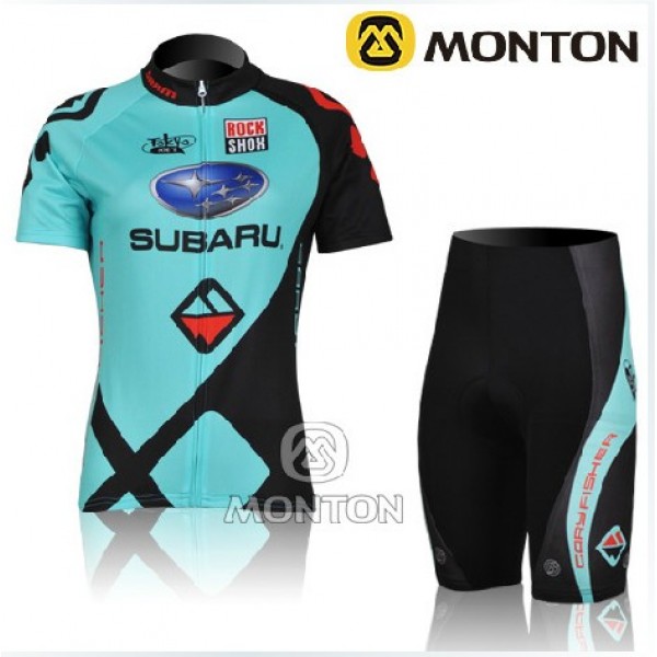 2011 Damen subaru green Radbekleidung Radtrikot Kurzarm und Fahrradhosen Kurz