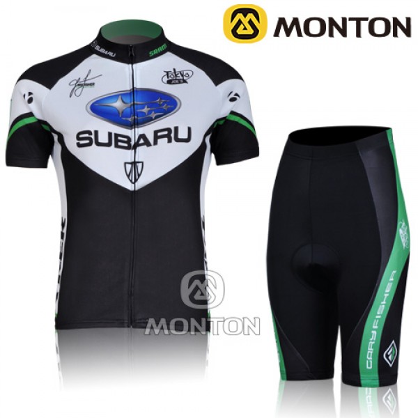 2011 SUBARU Damen Radbekleidung Radtrikot Kurzarm und Fahrradhosen Kurz Grün