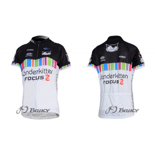 Vanderkitten-Focus Pro Team Radtrikot Kurzarm Schwarz Weiß Damen