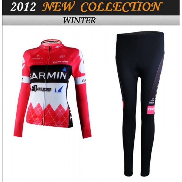 2012 Damen Garmin Cycling Fahrradbekleidung Radtrikot Satz Langarm und Lange Fahrradhose