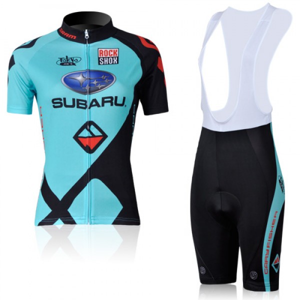 2010 Damen subaru Fahrradbekleidung Satz Fahrradtrikot Kurzarm Trikot und Kurz Trägerhose