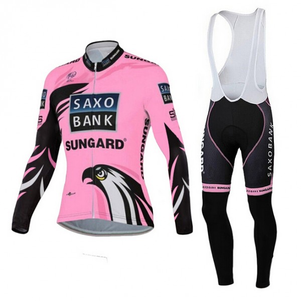 2015 Saxo Bank Sungard Damen Fahrradbekleidung Radtrikot Satz Langarm und Lange Trägerhose