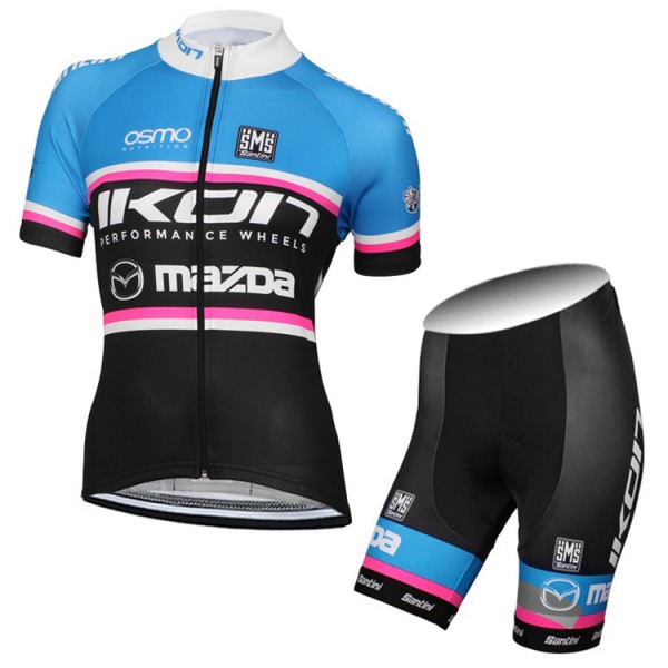 2015 Damen Ikon Mazda Damen Radbekleidung Radtrikot Kurzarm und Fahrradhosen Kurz