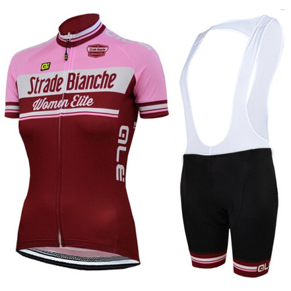 2015 Damen STRADE BIANCHE Fahrradbekleidung Satz Fahrradtrikot Kurzarm Trikot und Kurz Trägerhose