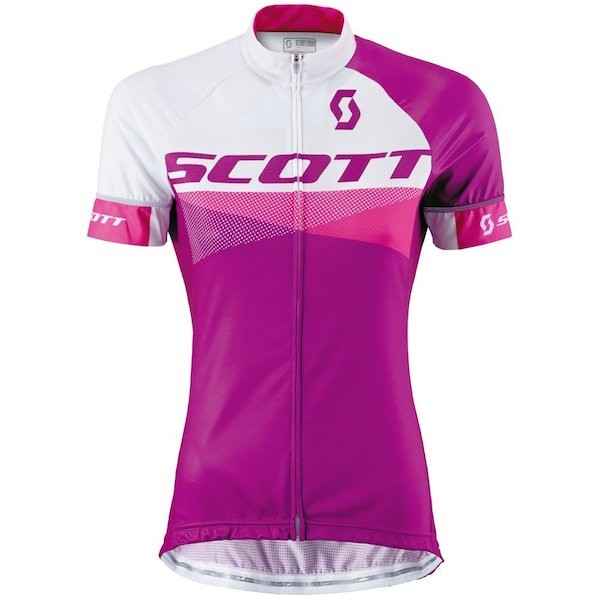 2015 Scott Weiß-Violet Damen Radtrikot Kurzarm