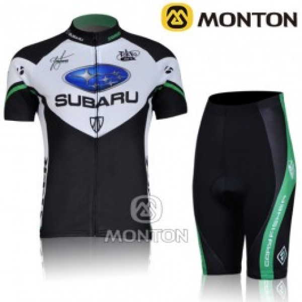2011 Subaru Damen Radbekleidung Radtrikot Kurzarm und Fahrradhosen Kurz Schwarz Weiß