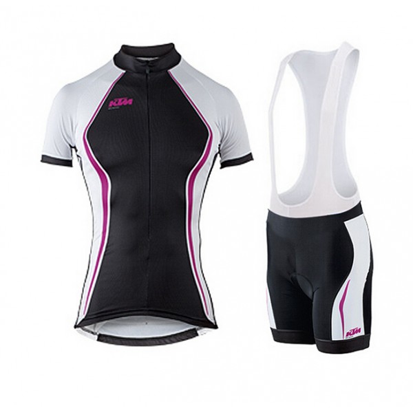 2015 KTM Damen pourpre Fahrradbekleidung Satz Fahrradtrikot Kurzarm Trikot und Kurz Trägerhose