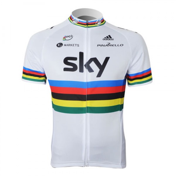 2013 Team Sky UCI Radtrikot Kurzarm Weiß